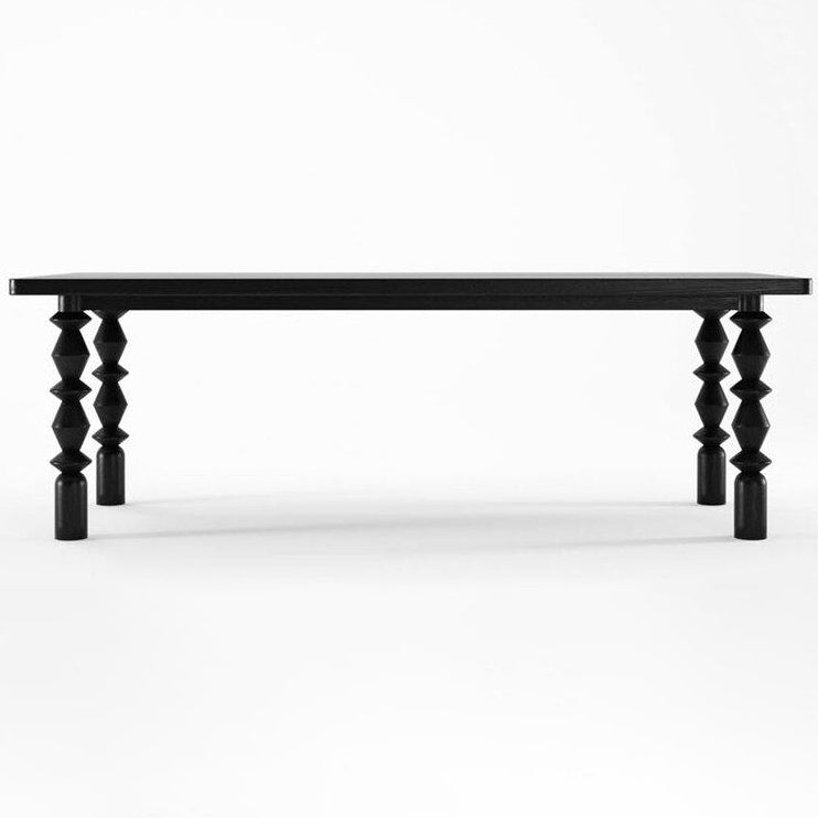 Rectangle Casual Dining Table Solid Wood Fixed Table with 4 Legs Black 102.4"L x 39.4"W x 29.5"H Without Chairs Clearhalo ' dining_table' 'Dining Tables & Seating' 'Dining Tables' 'furn' 'furn_dining_table' 'Furniture' 'furniture_dining_table' 'Kitchen & Dining Furniture' 'kitchen&dining_furn' 'kitchen' 'kitchen_dining_table' 4439449