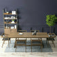 Solid Wood Contemporary Rectangular Dining Table Pine Wood Top Table with Trestle Base 86.6"L x 35.4"W x 29.5"H Without Chairs Clearhalo ' dining_table' 'Dining Tables & Seating' 'Dining Tables' 'furn' 'furn_dining_table' 'Furniture' 'furniture_dining_table' 'Kitchen & Dining Furniture' 'kitchen&dining_furn' 'kitchen' 'kitchen_dining_table' 4439466