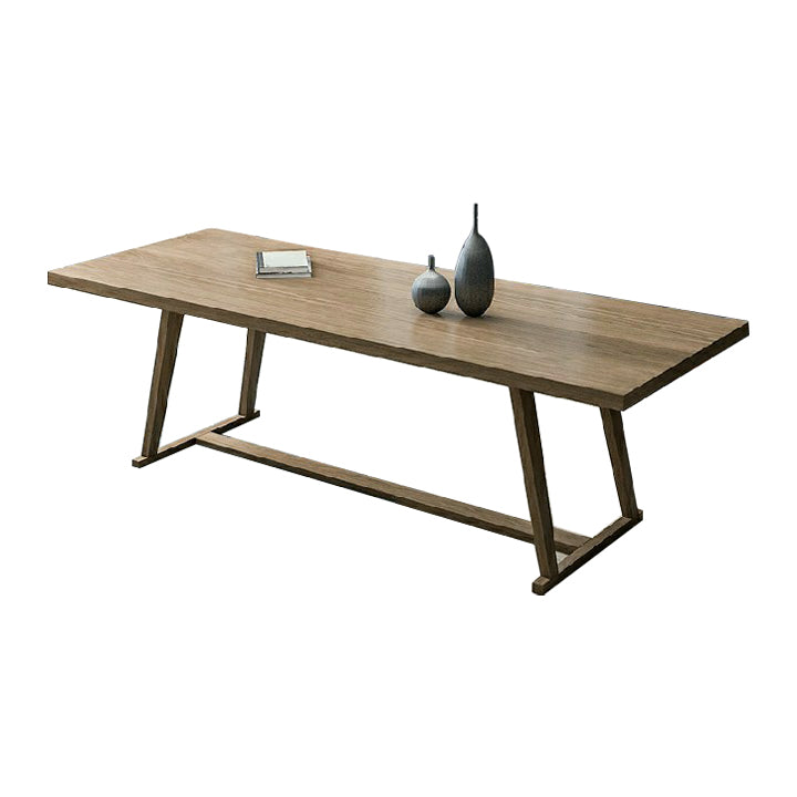 Solid Wood Contemporary Rectangular Dining Table Pine Wood Top Table with Trestle Base Without Chairs Clearhalo ' dining_table' 'Dining Tables & Seating' 'Dining Tables' 'furn' 'furn_dining_table' 'Furniture' 'furniture_dining_table' 'Kitchen & Dining Furniture' 'kitchen&dining_furn' 'kitchen' 'kitchen_dining_table' 4439468