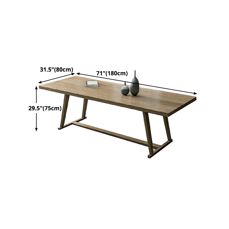Solid Wood Contemporary Rectangular Dining Table Pine Wood Top Table with Trestle Base Clearhalo ' dining_table' 'Dining Tables & Seating' 'Dining Tables' 'furn' 'furn_dining_table' 'Furniture' 'furniture_dining_table' 'Kitchen & Dining Furniture' 'kitchen&dining_furn' 'kitchen' 'kitchen_dining_table' 4439472