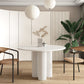Round Pedestal Base Dining Site Table Modern Dinette Table for Indoor Stone White Clearhalo ' dining_table' 'Dining Tables & Seating' 'Dining Tables' 'furn' 'furn_dining_table' 'Furniture' 'furniture_dining_table' 'Kitchen & Dining Furniture' 'kitchen&dining_furn' 'kitchen' 'kitchen_dining_table' 4439478