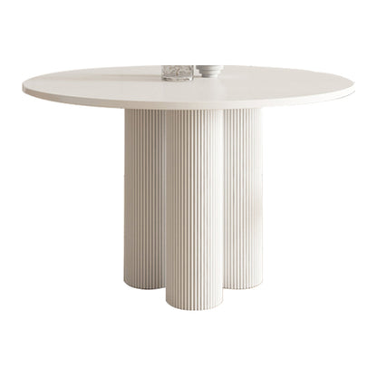 Round Pedestal Base Dining Site Table Modern Dinette Table for Indoor Wood White Clearhalo ' dining_table' 'Dining Tables & Seating' 'Dining Tables' 'furn' 'furn_dining_table' 'Furniture' 'furniture_dining_table' 'Kitchen & Dining Furniture' 'kitchen&dining_furn' 'kitchen' 'kitchen_dining_table' 4439486