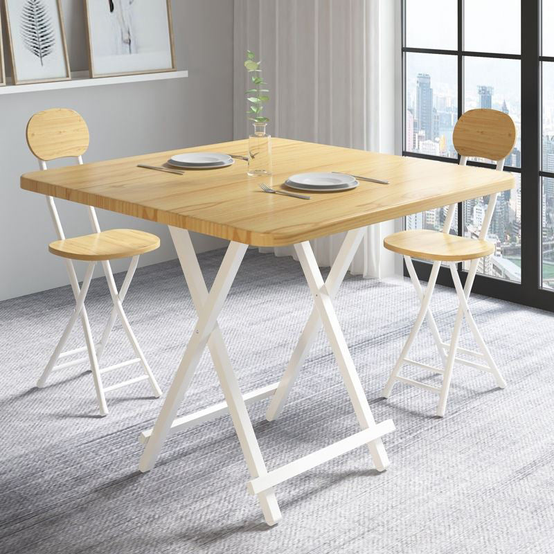 Industrial Extendable MDF Dining Table Square Standard Dining Table for Kitchen Natural 31.5"L x 31.5"W x 29.1"H Without Chairs Clearhalo ' dining_table' 'Dining Tables & Seating' 'Dining Tables' 'furn' 'furn_dining_table' 'Furniture' 'furniture_dining_table' 'Kitchen & Dining Furniture' 'kitchen&dining_furn' 'kitchen' 'kitchen_dining_table' 4439494