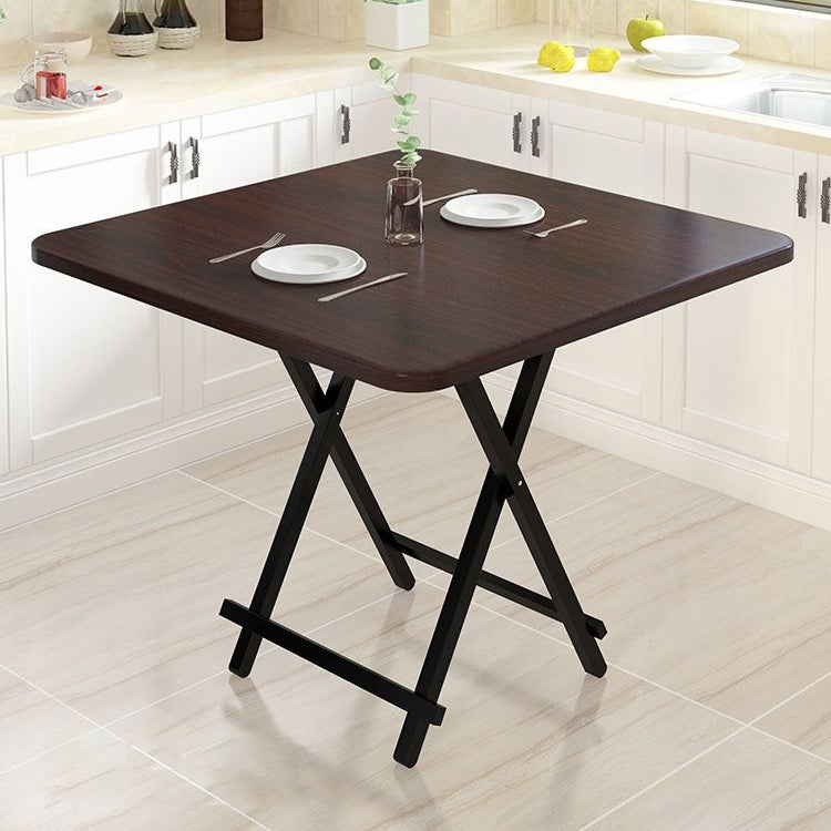 Industrial Extendable MDF Dining Table Square Standard Dining Table for Kitchen Walnut Without Chairs Clearhalo ' dining_table' 'Dining Tables & Seating' 'Dining Tables' 'furn' 'furn_dining_table' 'Furniture' 'furniture_dining_table' 'Kitchen & Dining Furniture' 'kitchen&dining_furn' 'kitchen' 'kitchen_dining_table' 4439495