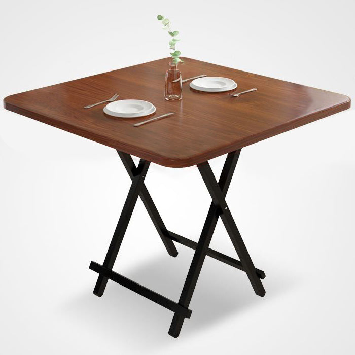 Industrial Extendable MDF Dining Table Square Standard Dining Table for Kitchen Brown 27.6"L x 27.6"W x 29.1"H Without Chairs Clearhalo ' dining_table' 'Dining Tables & Seating' 'Dining Tables' 'furn' 'furn_dining_table' 'Furniture' 'furniture_dining_table' 'Kitchen & Dining Furniture' 'kitchen&dining_furn' 'kitchen' 'kitchen_dining_table' 4439496