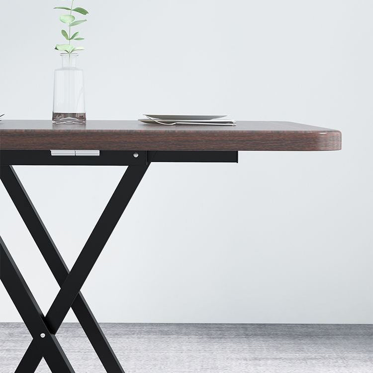 Industrial Extendable MDF Dining Table Square Standard Dining Table for Kitchen Clearhalo ' dining_table' 'Dining Tables & Seating' 'Dining Tables' 'furn' 'furn_dining_table' 'Furniture' 'furniture_dining_table' 'Kitchen & Dining Furniture' 'kitchen&dining_furn' 'kitchen' 'kitchen_dining_table' 4439497