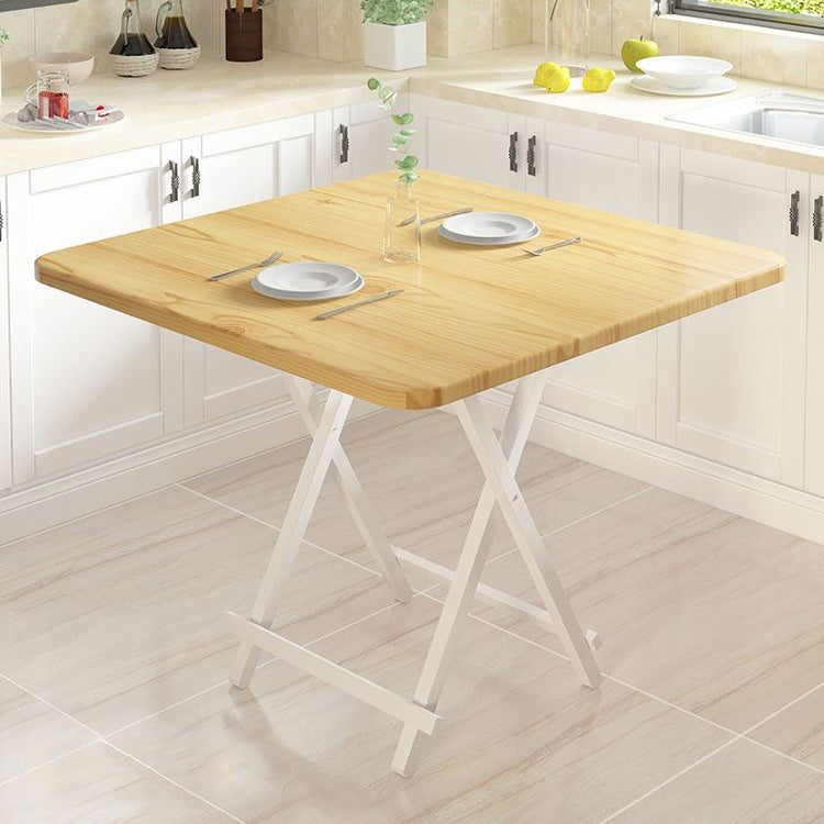 Industrial Extendable MDF Dining Table Square Standard Dining Table for Kitchen Natural 27.6"L x 27.6"W x 29.1"H Without Chairs Clearhalo ' dining_table' 'Dining Tables & Seating' 'Dining Tables' 'furn' 'furn_dining_table' 'Furniture' 'furniture_dining_table' 'Kitchen & Dining Furniture' 'kitchen&dining_furn' 'kitchen' 'kitchen_dining_table' 4439502