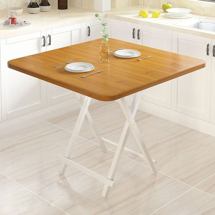 Industrial Extendable MDF Dining Table Square Standard Dining Table for Kitchen Yellow Without Chairs Clearhalo ' dining_table' 'Dining Tables & Seating' 'Dining Tables' 'furn' 'furn_dining_table' 'Furniture' 'furniture_dining_table' 'Kitchen & Dining Furniture' 'kitchen&dining_furn' 'kitchen' 'kitchen_dining_table' 4439503