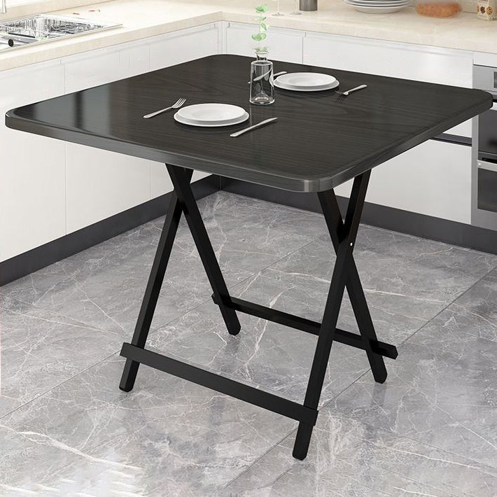 Industrial Extendable MDF Dining Table Square Standard Dining Table for Kitchen Black 27.6"L x 27.6"W x 29.1"H Without Chairs Clearhalo ' dining_table' 'Dining Tables & Seating' 'Dining Tables' 'furn' 'furn_dining_table' 'Furniture' 'furniture_dining_table' 'Kitchen & Dining Furniture' 'kitchen&dining_furn' 'kitchen' 'kitchen_dining_table' 4439505
