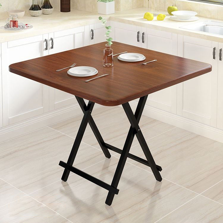 Industrial Extendable MDF Dining Table Square Standard Dining Table for Kitchen Brown 31.5"L x 31.5"W x 29.1"H Without Chairs Clearhalo ' dining_table' 'Dining Tables & Seating' 'Dining Tables' 'furn' 'furn_dining_table' 'Furniture' 'furniture_dining_table' 'Kitchen & Dining Furniture' 'kitchen&dining_furn' 'kitchen' 'kitchen_dining_table' 4439506