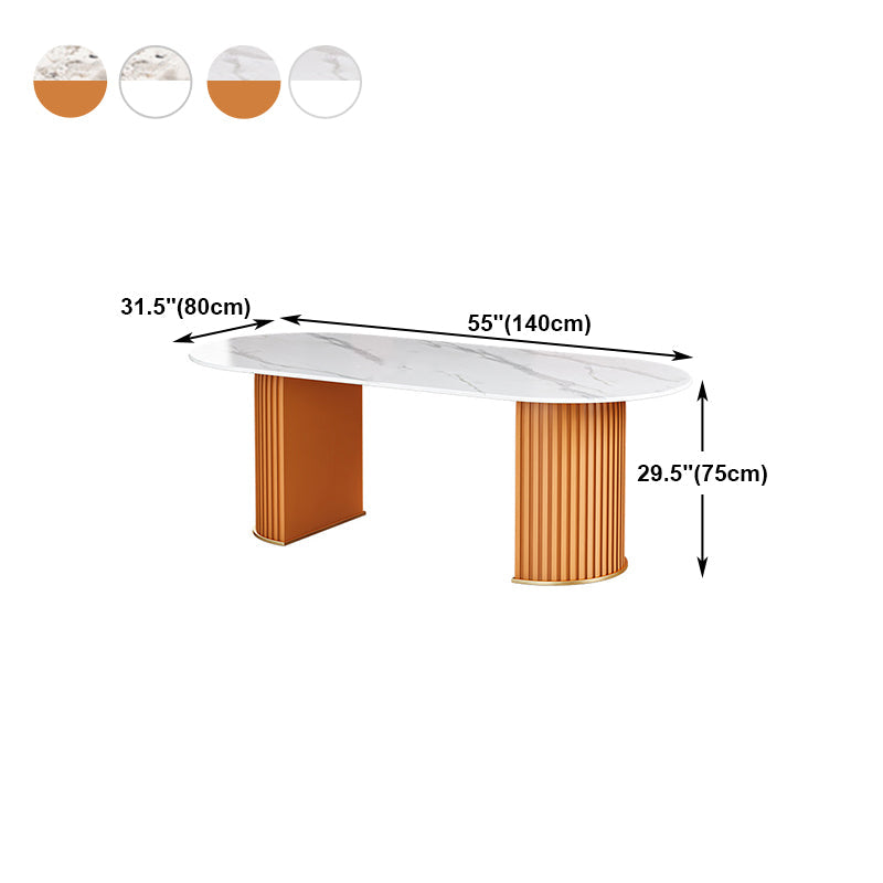 Modern Standard Oval Dining Table Sintered Stone Dining Table for Kitchen Clearhalo ' dining_table' 'Dining Tables & Seating' 'Dining Tables' 'furn' 'furn_dining_table' 'Furniture' 'furniture_dining_table' 'Kitchen & Dining Furniture' 'kitchen&dining_furn' 'kitchen' 'kitchen_dining_table' 4439537