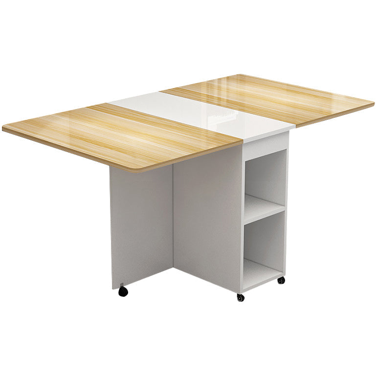 Mid-Century Style Dining Table Rectangle Wooden Home Use Dining Table Yellow 47.2"L x 29.5"W x 29.5"H Without Chairs Clearhalo ' dining_table' 'Dining Tables & Seating' 'Dining Tables' 'furn' 'furn_dining_table' 'Furniture' 'furniture_dining_table' 'Kitchen & Dining Furniture' 'kitchen&dining_furn' 'kitchen' 'kitchen_dining_table' 4439545