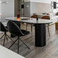 Solid Wood Oval Dining Table Modern Double Pedestal Table for Dining Room Stone 55.1"L x 27.6"W x 29.5"H Without Chairs Clearhalo ' dining_table' 'Dining Tables & Seating' 'Dining Tables' 'furn' 'furn_dining_table' 'Furniture' 'furniture_dining_table' 'Kitchen & Dining Furniture' 'kitchen&dining_furn' 'kitchen' 'kitchen_dining_table' 4439560