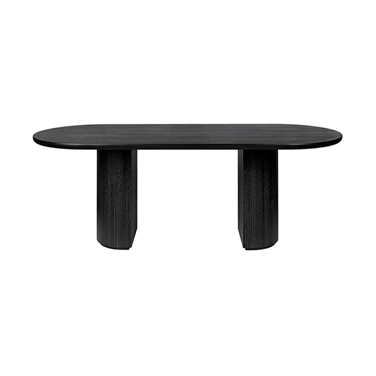 Solid Wood Oval Dining Table Modern Double Pedestal Table for Dining Room Wood Without Chairs Clearhalo ' dining_table' 'Dining Tables & Seating' 'Dining Tables' 'furn' 'furn_dining_table' 'Furniture' 'furniture_dining_table' 'Kitchen & Dining Furniture' 'kitchen&dining_furn' 'kitchen' 'kitchen_dining_table' 4439562