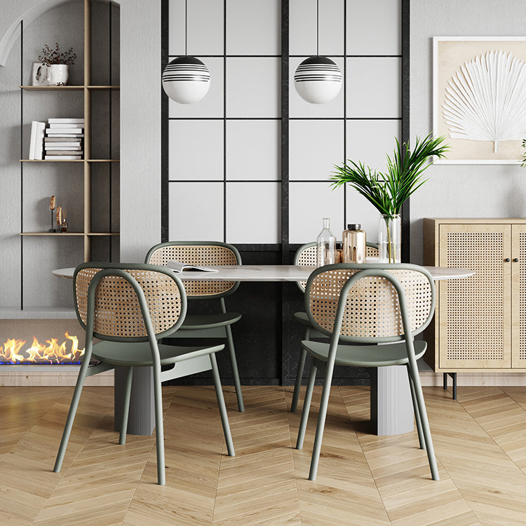 Solid Wood Oval Dining Table Modern Double Pedestal Table for Dining Room Clearhalo ' dining_table' 'Dining Tables & Seating' 'Dining Tables' 'furn' 'furn_dining_table' 'Furniture' 'furniture_dining_table' 'Kitchen & Dining Furniture' 'kitchen&dining_furn' 'kitchen' 'kitchen_dining_table' 4439565