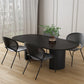 Contemporary Style Furniture Oval Double Pedestal Dining Site Table for Home Black 55.1"L x 31.5"W x 29.5"H Without Chairs Clearhalo ' dining_table' 'Dining Tables & Seating' 'Dining Tables' 'furn' 'furn_dining_table' 'Furniture' 'furniture_dining_table' 'Kitchen & Dining Furniture' 'kitchen&dining_furn' 'kitchen' 'kitchen_dining_table' 4439577