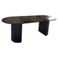 Contemporary Style Furniture Oval Double Pedestal Dining Site Table for Home Black Without Chairs Clearhalo ' dining_table' 'Dining Tables & Seating' 'Dining Tables' 'furn' 'furn_dining_table' 'Furniture' 'furniture_dining_table' 'Kitchen & Dining Furniture' 'kitchen&dining_furn' 'kitchen' 'kitchen_dining_table' 4439578