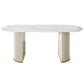 Minimalist Oval Shape White Dining Table Standard Sintered Stone Dining Table for Kitchen White Without Chairs Clearhalo ' dining_table' 'Dining Tables & Seating' 'Dining Tables' 'furn' 'furn_dining_table' 'Furniture' 'furniture_dining_table' 'Kitchen & Dining Furniture' 'kitchen&dining_furn' 'kitchen' 'kitchen_dining_table' 4439619