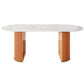 Minimalist Oval Shape White Dining Table Standard Sintered Stone Dining Table for Kitchen Orange Without Chairs Clearhalo ' dining_table' 'Dining Tables & Seating' 'Dining Tables' 'furn' 'furn_dining_table' 'Furniture' 'furniture_dining_table' 'Kitchen & Dining Furniture' 'kitchen&dining_furn' 'kitchen' 'kitchen_dining_table' 4439624