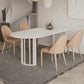Modern Irregular Sintered Stone Dining Table White Standard Dining Table for Kitchen White 63"L x 31.5"W x 29.5"H Without Chairs Clearhalo ' dining_table' 'Dining Tables & Seating' 'Dining Tables' 'furn' 'furn_dining_table' 'Furniture' 'furniture_dining_table' 'Kitchen & Dining Furniture' 'kitchen&dining_furn' 'kitchen' 'kitchen_dining_table' 4439633