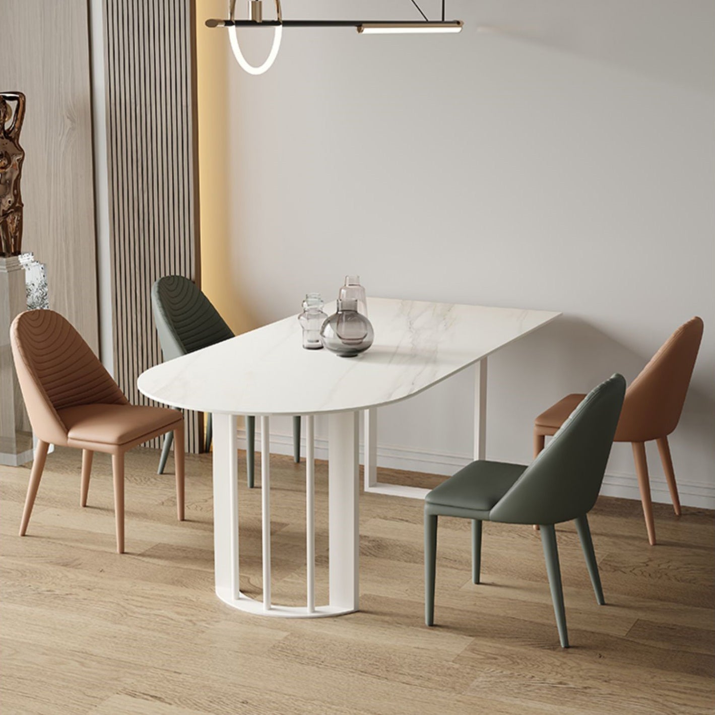 Modern Irregular Sintered Stone Dining Table White Standard Dining Table for Kitchen Clearhalo ' dining_table' 'Dining Tables & Seating' 'Dining Tables' 'furn' 'furn_dining_table' 'Furniture' 'furniture_dining_table' 'Kitchen & Dining Furniture' 'kitchen&dining_furn' 'kitchen' 'kitchen_dining_table' 4439643