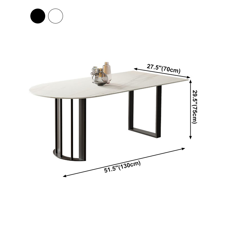 Modern Irregular Sintered Stone Dining Table White Standard Dining Table for Kitchen Clearhalo ' dining_table' 'Dining Tables & Seating' 'Dining Tables' 'furn' 'furn_dining_table' 'Furniture' 'furniture_dining_table' 'Kitchen & Dining Furniture' 'kitchen&dining_furn' 'kitchen' 'kitchen_dining_table' 4439645