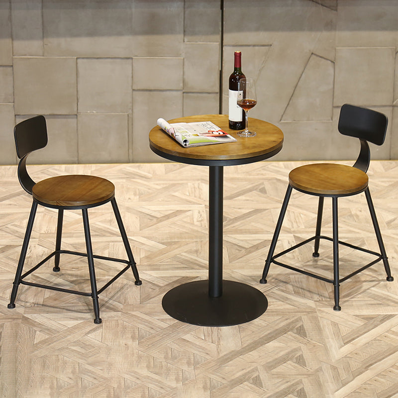 Modern Style Bar Chair with Low Back Footrest Round Seat Iron Legs for Kitchen Bar Clearhalo 'Bar Furniture' 'Bar Stools' 'bar_stools' 'furn' 'furn_bar_stools' 'furniture_bar_stools' 'Kitchen & Dining Furniture' 'kitchen&dining_furn' 'kitchen' 'kitchen_furn' Furniture' 4439668