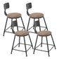 Modern Style Bar Chair with Low Back Footrest Round Seat Iron Legs for Kitchen Bar 4 Piece Set Non-Upholstered Short Stool(18"H) Clearhalo 'Bar Furniture' 'Bar Stools' 'bar_stools' 'furn' 'furn_bar_stools' 'furniture_bar_stools' 'Kitchen & Dining Furniture' 'kitchen&dining_furn' 'kitchen' 'kitchen_furn' Furniture' 4439670