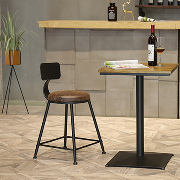 Modern Style Bar Chair with Low Back Footrest Round Seat Iron Legs for Kitchen Bar Clearhalo 'Bar Furniture' 'Bar Stools' 'bar_stools' 'furn' 'furn_bar_stools' 'furniture_bar_stools' 'Kitchen & Dining Furniture' 'kitchen&dining_furn' 'kitchen' 'kitchen_furn' Furniture' 4439672