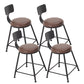 Modern Style Bar Chair with Low Back Footrest Round Seat Iron Legs for Kitchen Bar 4 Piece Set Upholstered Short Stool(18"H) Clearhalo 'Bar Furniture' 'Bar Stools' 'bar_stools' 'furn' 'furn_bar_stools' 'furniture_bar_stools' 'Kitchen & Dining Furniture' 'kitchen&dining_furn' 'kitchen' 'kitchen_furn' Furniture' 4439676