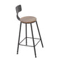 Modern Style Bar Chair with Low Back Footrest Round Seat Iron Legs for Kitchen Bar 1 Piece Non-Upholstered Bar Stool(30"H) Clearhalo 'Bar Furniture' 'Bar Stools' 'bar_stools' 'furn' 'furn_bar_stools' 'furniture_bar_stools' 'Kitchen & Dining Furniture' 'kitchen&dining_furn' 'kitchen' 'kitchen_furn' Furniture' 4439679