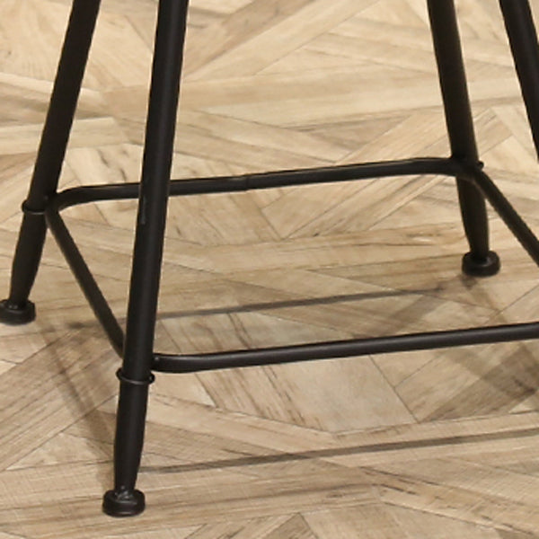 Modern Style Bar Chair with Low Back Footrest Round Seat Iron Legs for Kitchen Bar Clearhalo 'Bar Furniture' 'Bar Stools' 'bar_stools' 'furn' 'furn_bar_stools' 'furniture_bar_stools' 'Kitchen & Dining Furniture' 'kitchen&dining_furn' 'kitchen' 'kitchen_furn' Furniture' 4439680
