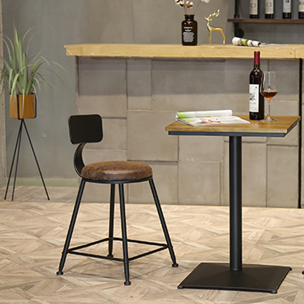 Modern Style Bar Chair with Low Back Footrest Round Seat Iron Legs for Kitchen Bar Clearhalo 'Bar Furniture' 'Bar Stools' 'bar_stools' 'furn' 'furn_bar_stools' 'furniture_bar_stools' 'Kitchen & Dining Furniture' 'kitchen&dining_furn' 'kitchen' 'kitchen_furn' Furniture' 4439682