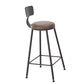 Modern Style Bar Chair with Low Back Footrest Round Seat Iron Legs for Kitchen Bar 1 Piece Upholstered Bar Stool(30"H) Clearhalo 'Bar Furniture' 'Bar Stools' 'bar_stools' 'furn' 'furn_bar_stools' 'furniture_bar_stools' 'Kitchen & Dining Furniture' 'kitchen&dining_furn' 'kitchen' 'kitchen_furn' Furniture' 4439684
