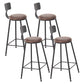 Modern Style Bar Chair with Low Back Footrest Round Seat Iron Legs for Kitchen Bar 4 Piece Set Upholstered Bar Stool(30"H) Clearhalo 'Bar Furniture' 'Bar Stools' 'bar_stools' 'furn' 'furn_bar_stools' 'furniture_bar_stools' 'Kitchen & Dining Furniture' 'kitchen&dining_furn' 'kitchen' 'kitchen_furn' Furniture' 4439688
