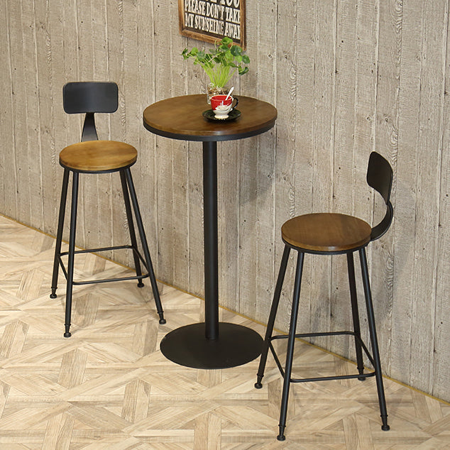 Modern Style Bar Chair with Low Back Footrest Round Seat Iron Legs for Kitchen Bar Clearhalo 'Bar Furniture' 'Bar Stools' 'bar_stools' 'furn' 'furn_bar_stools' 'furniture_bar_stools' 'Kitchen & Dining Furniture' 'kitchen&dining_furn' 'kitchen' 'kitchen_furn' Furniture' 4439690