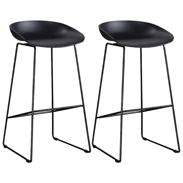 Modern Style Bar-stool Sled Metal Legs Bucket PP Seat Barstool with Footrest for Bar Black 2 Piece Set Clearhalo 'Bar Furniture' 'Bar Stools' 'bar_stools' 'furn' 'furn_bar_stools' 'furniture_bar_stools' 'Kitchen & Dining Furniture' 'kitchen&dining_furn' 'kitchen' 'kitchen_furn' Furniture' 4439776
