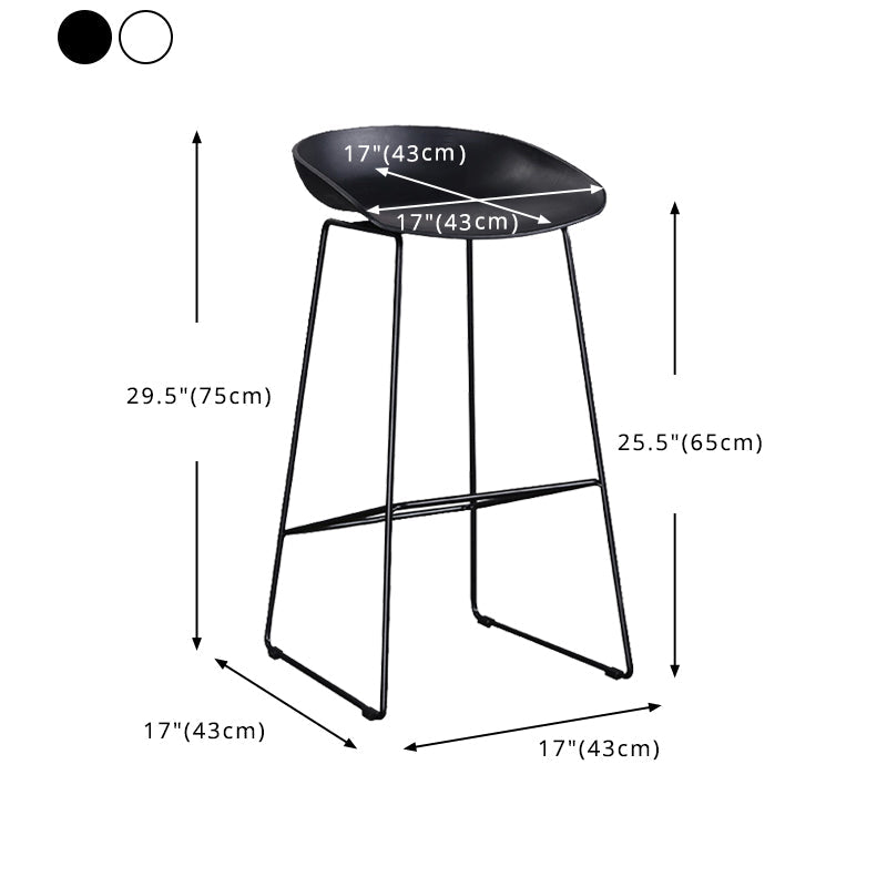 Modern Style Bar-stool Sled Metal Legs Bucket PP Seat Barstool with Footrest for Bar Clearhalo 'Bar Furniture' 'Bar Stools' 'bar_stools' 'furn' 'furn_bar_stools' 'furniture_bar_stools' 'Kitchen & Dining Furniture' 'kitchen&dining_furn' 'kitchen' 'kitchen_furn' Furniture' 4439785