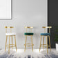 Glam Style Bar-stool Metal Legs Round Seat Barstool with Footrest for Kitchen Clearhalo 'Bar Furniture' 'Bar Stools' 'bar_stools' 'furn' 'furn_bar_stools' 'furniture_bar_stools' 'Kitchen & Dining Furniture' 'kitchen&dining_furn' 'kitchen' 'kitchen_furn' Furniture' 4439788