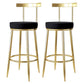 Glam Style Bar-stool Metal Legs Round Seat Barstool with Footrest for Kitchen Black 2 Piece Set Clearhalo 'Bar Furniture' 'Bar Stools' 'bar_stools' 'furn' 'furn_bar_stools' 'furniture_bar_stools' 'Kitchen & Dining Furniture' 'kitchen&dining_furn' 'kitchen' 'kitchen_furn' Furniture' 4439791
