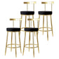 Glam Style Bar-stool Metal Legs Round Seat Barstool with Footrest for Kitchen Black 4 Piece Set Clearhalo 'Bar Furniture' 'Bar Stools' 'bar_stools' 'furn' 'furn_bar_stools' 'furniture_bar_stools' 'Kitchen & Dining Furniture' 'kitchen&dining_furn' 'kitchen' 'kitchen_furn' Furniture' 4439793