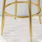 Glam Style Bar-stool Metal Legs Round Seat Barstool with Footrest for Kitchen Clearhalo 'Bar Furniture' 'Bar Stools' 'bar_stools' 'furn' 'furn_bar_stools' 'furniture_bar_stools' 'Kitchen & Dining Furniture' 'kitchen&dining_furn' 'kitchen' 'kitchen_furn' Furniture' 4439795