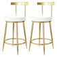 Glam Style Bar-stool Metal Legs Round Seat Barstool with Footrest for Kitchen White 2 Piece Set Clearhalo 'Bar Furniture' 'Bar Stools' 'bar_stools' 'furn' 'furn_bar_stools' 'furniture_bar_stools' 'Kitchen & Dining Furniture' 'kitchen&dining_furn' 'kitchen' 'kitchen_furn' Furniture' 4439797