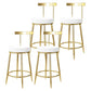 Glam Style Bar-stool Metal Legs Round Seat Barstool with Footrest for Kitchen White 4 Piece Set Clearhalo 'Bar Furniture' 'Bar Stools' 'bar_stools' 'furn' 'furn_bar_stools' 'furniture_bar_stools' 'Kitchen & Dining Furniture' 'kitchen&dining_furn' 'kitchen' 'kitchen_furn' Furniture' 4439798
