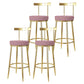 Glam Style Bar-stool Metal Legs Round Seat Barstool with Footrest for Kitchen Pink 4 Piece Set Clearhalo 'Bar Furniture' 'Bar Stools' 'bar_stools' 'furn' 'furn_bar_stools' 'furniture_bar_stools' 'Kitchen & Dining Furniture' 'kitchen&dining_furn' 'kitchen' 'kitchen_furn' Furniture' 4439802