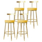 Glam Style Bar-stool Metal Legs Round Seat Barstool with Footrest for Kitchen Yellow 4 Piece Set Clearhalo 'Bar Furniture' 'Bar Stools' 'bar_stools' 'furn' 'furn_bar_stools' 'furniture_bar_stools' 'Kitchen & Dining Furniture' 'kitchen&dining_furn' 'kitchen' 'kitchen_furn' Furniture' 4439805