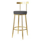 Glam Style Bar-stool Metal Legs Round Seat Barstool with Footrest for Kitchen Dark Gray 1 Piece Clearhalo 'Bar Furniture' 'Bar Stools' 'bar_stools' 'furn' 'furn_bar_stools' 'furniture_bar_stools' 'Kitchen & Dining Furniture' 'kitchen&dining_furn' 'kitchen' 'kitchen_furn' Furniture' 4439806