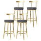 Glam Style Bar-stool Metal Legs Round Seat Barstool with Footrest for Kitchen Dark Gray 4 Piece Set Clearhalo 'Bar Furniture' 'Bar Stools' 'bar_stools' 'furn' 'furn_bar_stools' 'furniture_bar_stools' 'Kitchen & Dining Furniture' 'kitchen&dining_furn' 'kitchen' 'kitchen_furn' Furniture' 4439808