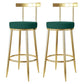 Glam Style Bar-stool Metal Legs Round Seat Barstool with Footrest for Kitchen Green 2 Piece Set Clearhalo 'Bar Furniture' 'Bar Stools' 'bar_stools' 'furn' 'furn_bar_stools' 'furniture_bar_stools' 'Kitchen & Dining Furniture' 'kitchen&dining_furn' 'kitchen' 'kitchen_furn' Furniture' 4439810