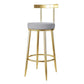 Glam Style Bar-stool Metal Legs Round Seat Barstool with Footrest for Kitchen Grey 1 Piece Clearhalo 'Bar Furniture' 'Bar Stools' 'bar_stools' 'furn' 'furn_bar_stools' 'furniture_bar_stools' 'Kitchen & Dining Furniture' 'kitchen&dining_furn' 'kitchen' 'kitchen_furn' Furniture' 4439812